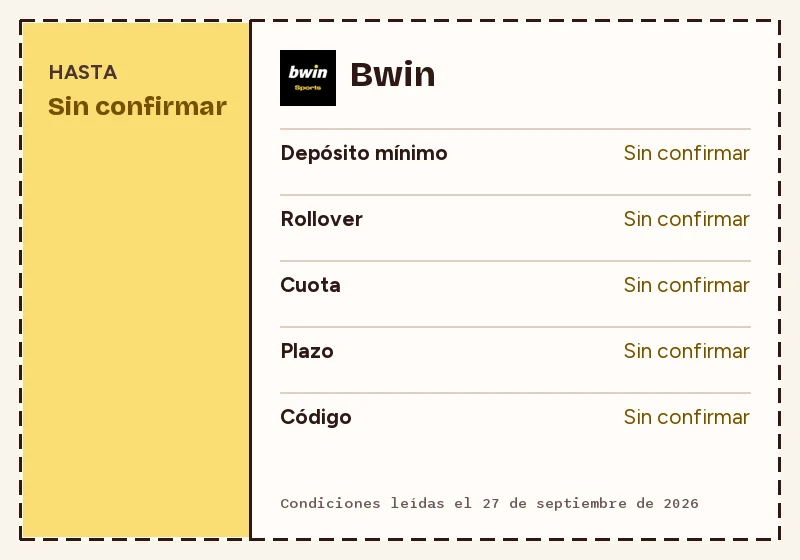 Bono de bienvenida de Bwin: importe, depósito mínimo, rollover, cuota y plazo