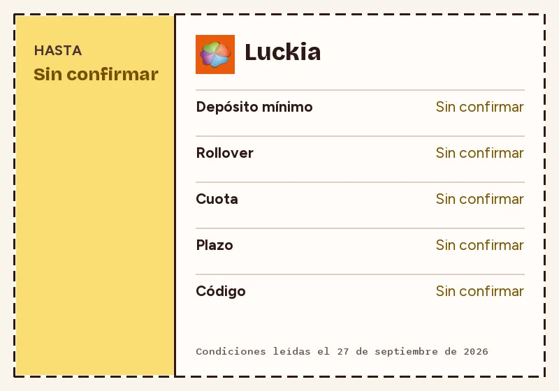 Bono de bienvenida de Luckia: importe, depósito mínimo, rollover, cuota y plazo